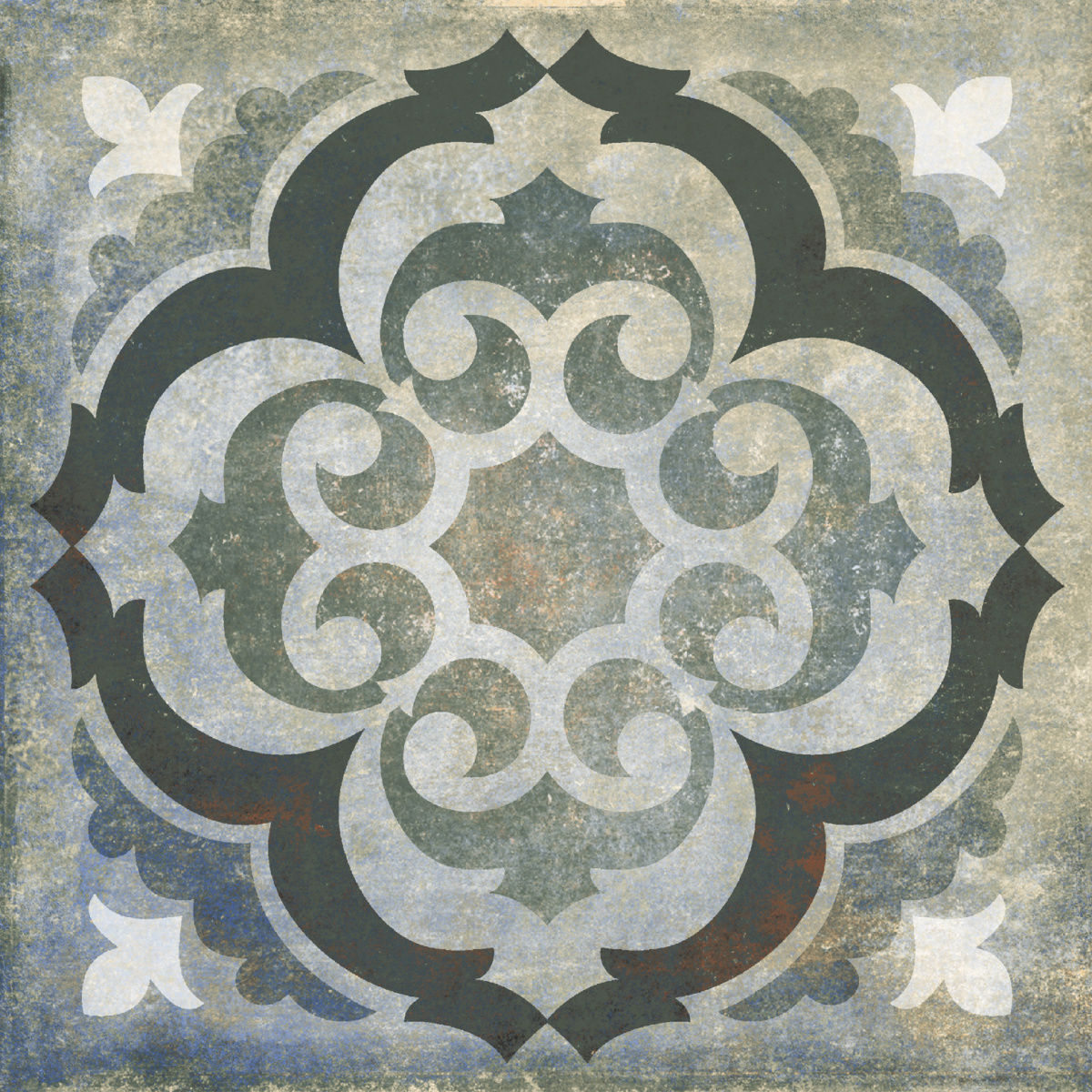 Mandala Cyan matt carving (MIX 16) 196х196х8